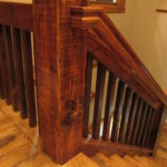 Character Skip Sawn White Oak Treads and Risers with Relcaim Pine Ballusters, Handrails and Posts