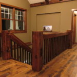 Reclaim Pine Handrails & Ballusters on a Character Skip Sawn White Oak Floor