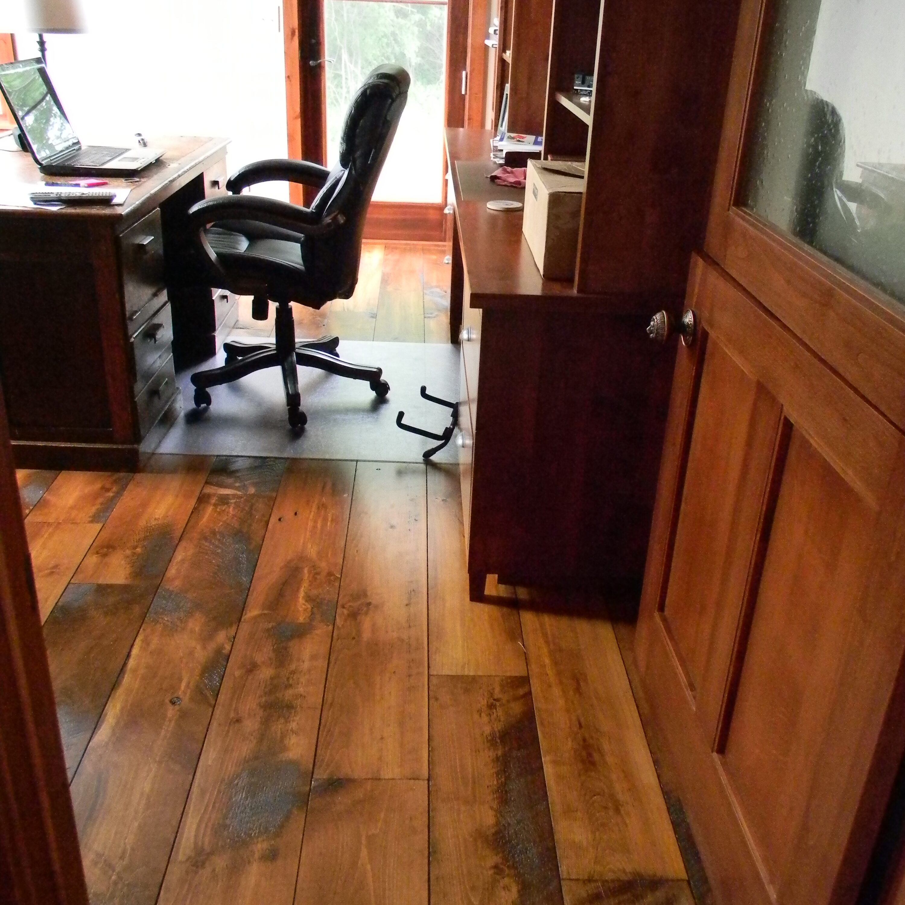 Carriage House Pine Wide Plank Floors in Home Office